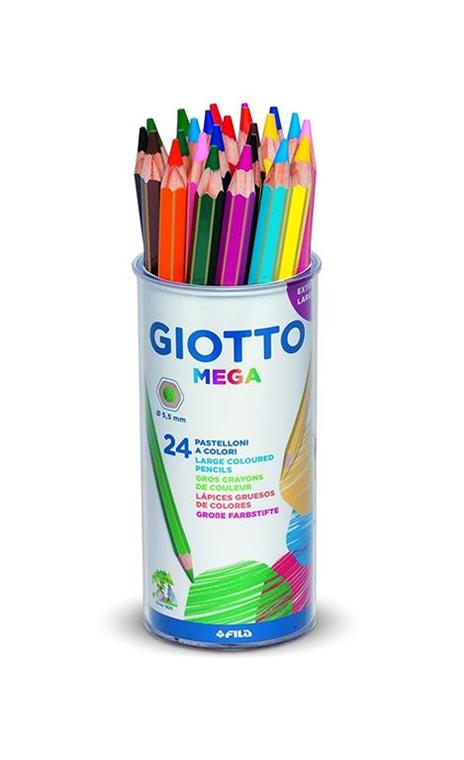 Pastelli Giotto Mega barattolo 24 matite colorate assortite - 2