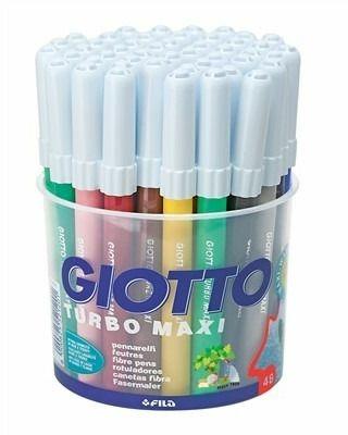 Pennarelli Giotto Turbo Maxi. Barattolo 48 colori assortiti - Giotto -  Cartoleria e scuola