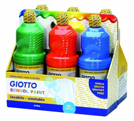 Tempera pronta Giotto School Paint. Assortimento 6 flaconi da 1000 ml - 3