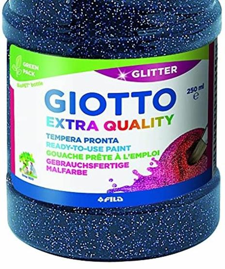 Tempera pronta Giotto qualità extra Glitter. Flacone 250 ml. Blu notte - 3