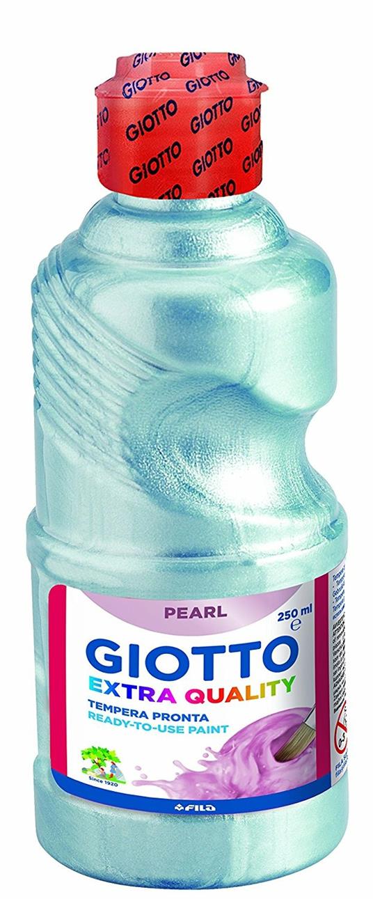 Tempera pronta Giotto qualità extra Pearl. Flacone 250 ml. Azzurro Cyan - 2