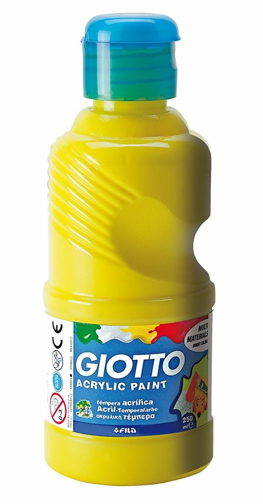 Tempera acrilica Giotto. Flacone 250 ml. Giallo - 2