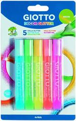 Giotto Decor Glitter Blister 5pz Neon Colori assortiti