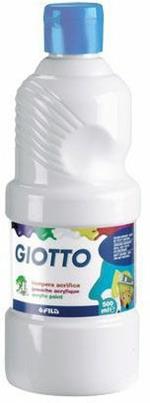 Tempera pronta Giotto qualità extra. Flacone 1000 ml. Bianco