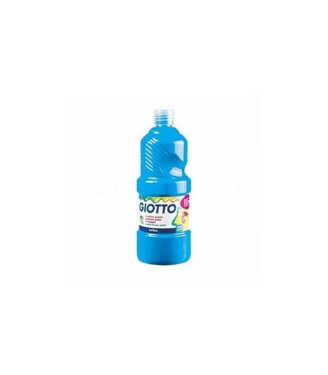 Tempera pronta Giotto qualità extra. Flacone 1000 ml. Azzurro Cyan