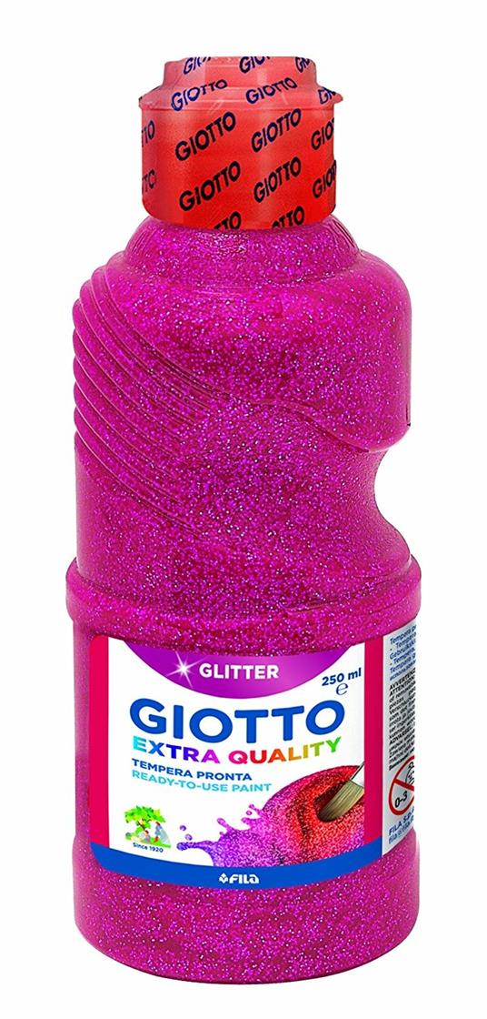 Tempera pronta Giotto qualità extra Glitter. Flacone 250 ml. Magenta - 2