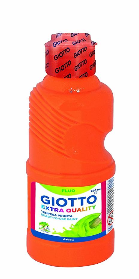 Tempera pronta Giotto qualità extra Fluo. Flacone 250 ml. Arancione - 2