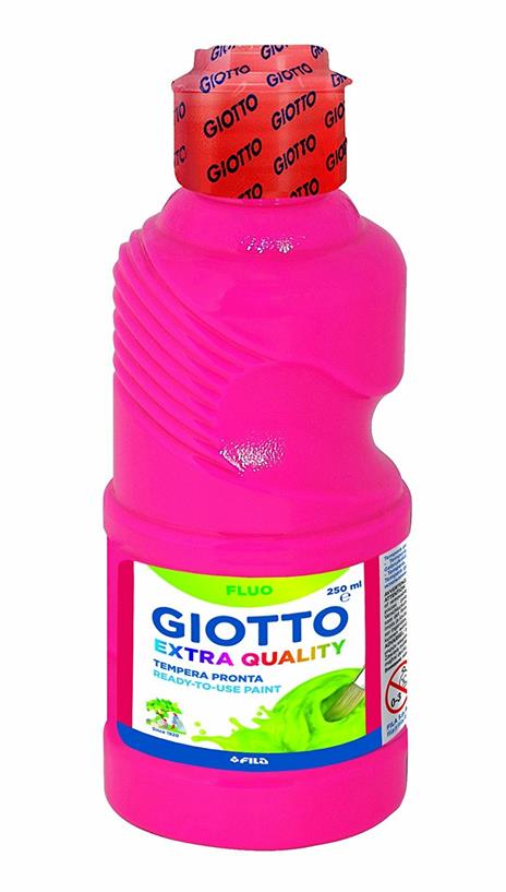 Tempera pronta Giotto qualità extra Fluo. Flacone 250 ml. Rosa - 2