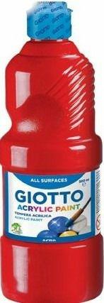Tempera acrilica Giotto. Flacone 500 ml. Rosso