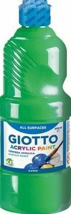 Tempera acrilica Giotto. Flacone 500 ml. Verde