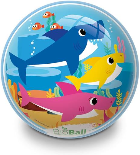 Mondo Toys  BIO BALL - Pallone BABY SHARK BIO - per bambina/bambino - multicolore - BioBall - 05678, 14 cm diametro, size 2 - 2