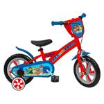 Mondo Toys - Bici Mod. PAW PATROL per bambino / bambina - misura 12'' - rotelle e freno anteriore - colore rosso / blu - 25440