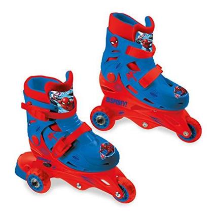 Mondo Toys  Marvel Spiderman  3 In Line Skates  pattini  doppia funzione regolabili  Ruote PVC  roller bambino / bambina  Size S / mis. 29/32  28631