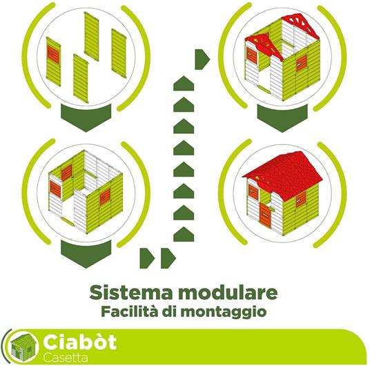 Mondo Ciabòt Garden House - Casetta da Giardino da Gioco per Bambini, House Kids Interno, Esterno Multi-Activity, Cod 32000, Multicolore - 5