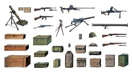 Accessori Militari Military Accessory Set Plastic Kit 1:35 Model IT0407
