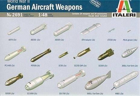 Italeri It2691 German Aircraft Weapons Wwii Kit 1:48 Modellino - 2