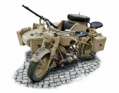 Bmw R75 German Military Motorbike W/ Sidecar Plastic Kit 1:9 Model It7403 - 4