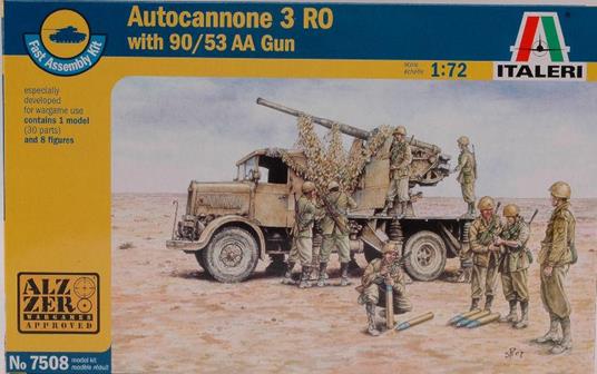 Autocannone 3 Ro With 90/53 Aa Gun Plastic Kit 1:72 Model It7508 - 2