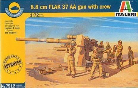 Italeri IT7512 88 cm FLAK 37 GUN W/CREW KIT 1:72 Modellino