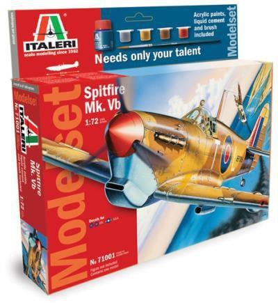 Aereo Spitfire Mk. Vb. - (Kit + colori + colla + pennello) (71001S) - 2