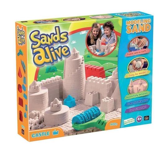 Sands Alive. Super Sabbia. Castello. Vaschetta Con Sabbia, 7 Formine + 2 Attrezzi - 3