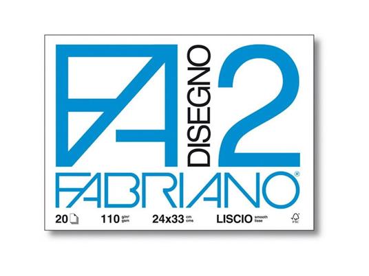 Blocco disegno f2  24x33  20 fg.  liscio - 2