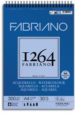 Fedrigoni Blocco 1264 Watercolour A4 Gr.300/Mq Fogli 20 Spiralato Lato Corto Grana Fine