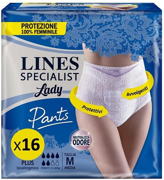 Lines Specialist Lady Pants Mutandina Plus Taglia M Offerta 2 confezioni da 16Pz (2x8)