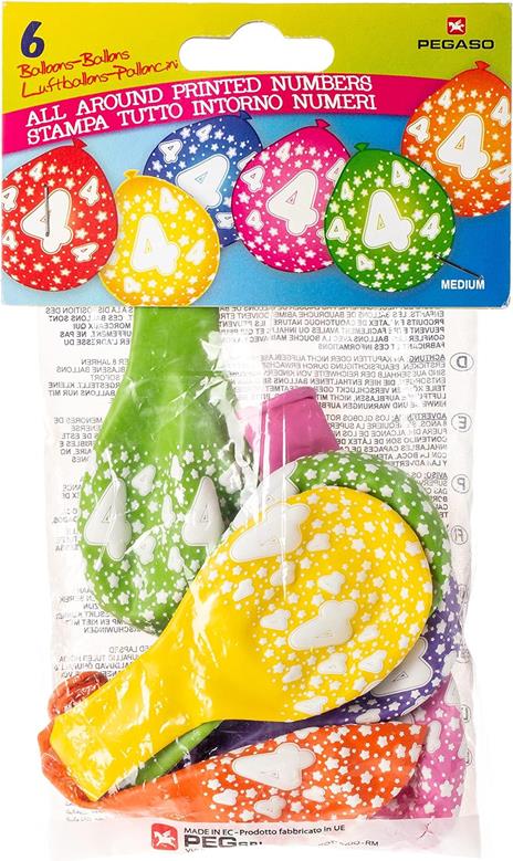 Busta 6 pall. med. serig. N° 4 Colori Ass. all aro.