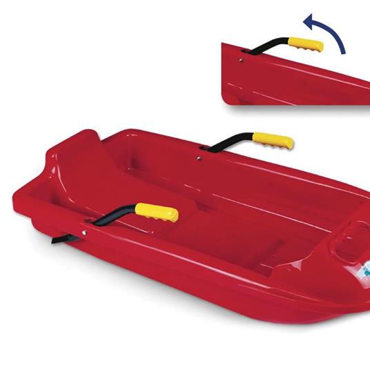 Bob Slittino Bimbo 1 Posto con Freni Slitta Neve per Bambini Rosso - 3