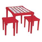 Tavolo bimbo Regolabile con 2 sgabelli Rosso 2097-R