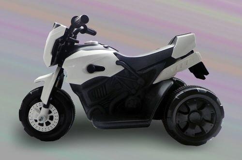 Moto da Corsa Elettrica per Bambini 6V Bianca - 3