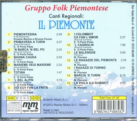 Canti regionali. Il Piemonte - CD Audio di Gruppo Folk Piemontese - 2