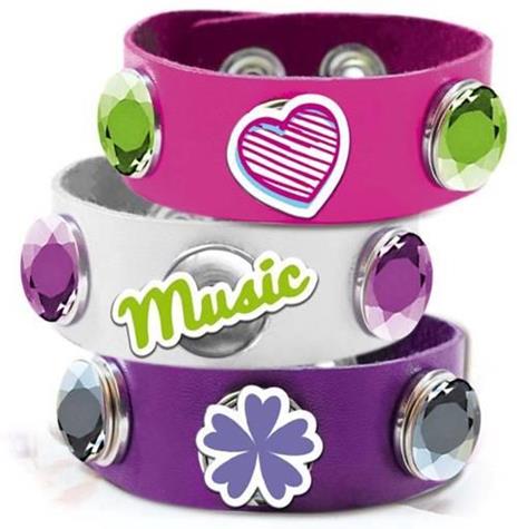 Violetta. V-Bracelet Click And Charm. Braccialetto Slap Bianco / Rosa / Viola - 2