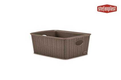 Stefanplast Elegance Cestino Rattan Marrone 25 x 19 x 10 cm