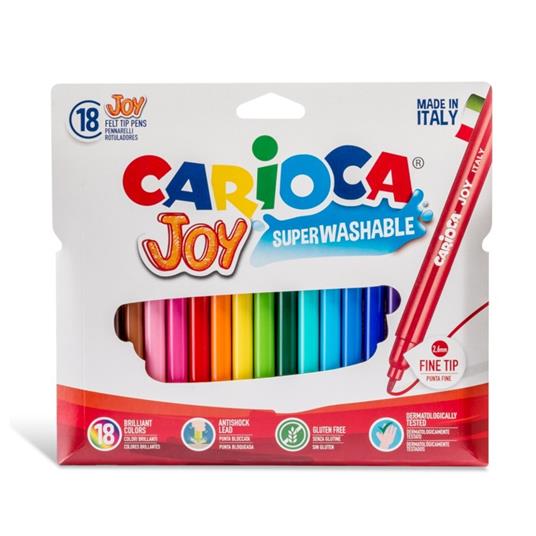 Pennarelli Carioca Joy. Confezione 18 colori assortiti - Carioca -  Cartoleria e scuola