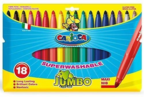Pennarelli Carioca Jumbo. Confezione 18 colori assortiti - Carioca -  Cartoleria e scuola