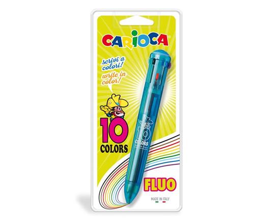 Carioca 10 Colors Multi Clip-on retractable ballpoint pen 1 pezzo(i)