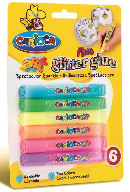 Glitter Glue 6 x 10,5 ml. Fluo Color