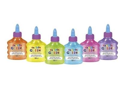 Glitter Glue Neon Bottiglia 88ml. - Display 12pz (Giallo-arancione-verde-azzurro-magenta-viola)