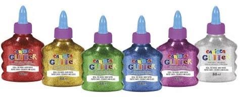 Glitter Glue Spark Bottiglia 88ml. X 12pz- Display 12pz (Argento-blu-magenta-oro-rosso-verde)