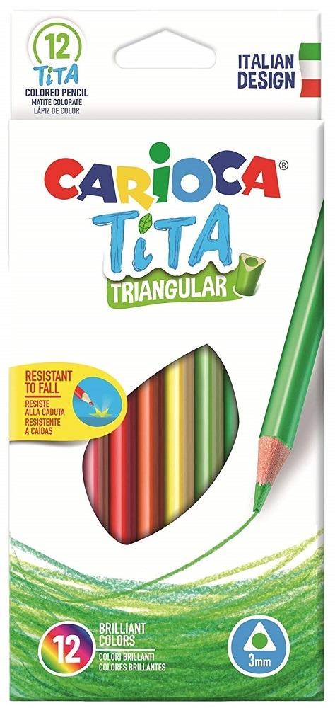 Matite colorate Carioca Tita Triangular. Confezione 12 colori assortiti -  Carioca - Cartoleria e scuola