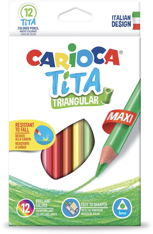 Carioca Matite Colorate in Resina Triangolari Maxi TITA 12 pz - 2