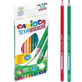 Matita Carioca Tita Erasable e Erase. 12 pezzi - Carioca - Giochi creativi  - Giocattoli