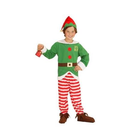 Costume Elfo Bambino Piccolo Aiutante di Babbo Natale Medium 5-7 anni 128cm - 2