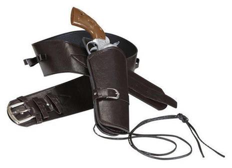 Cinturone da Cowboy in Similpelle Marrone con Fondina