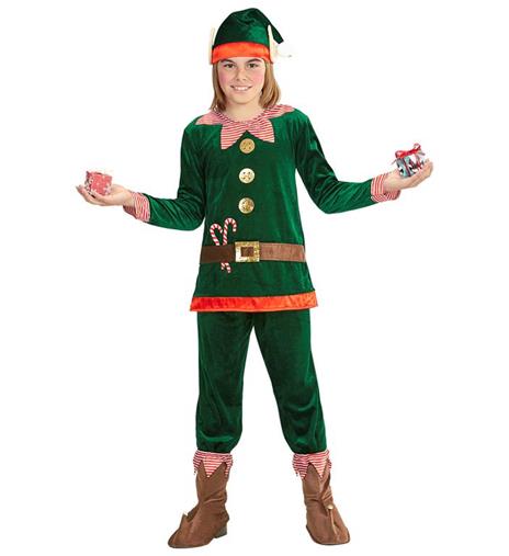 Vestito Elfo Aiutante Di Babbo Natale 8-10 Anni 140H