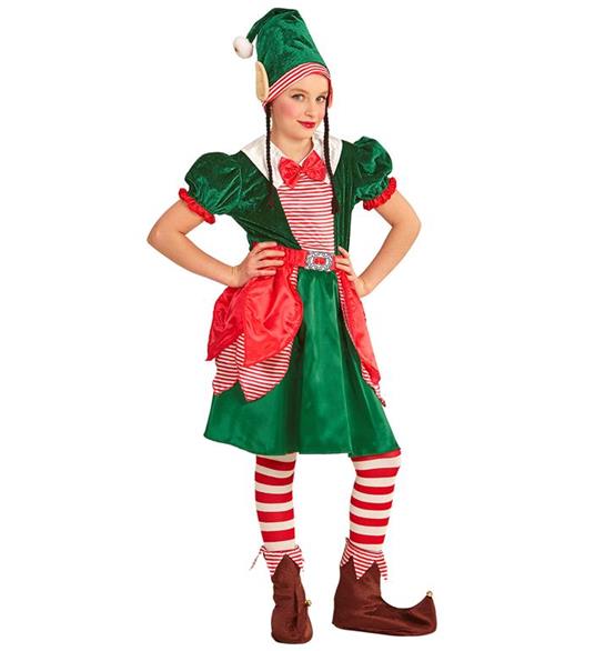 Vestito Elfo Aiutante Di Babbo Natale 5-7 Anni 128H