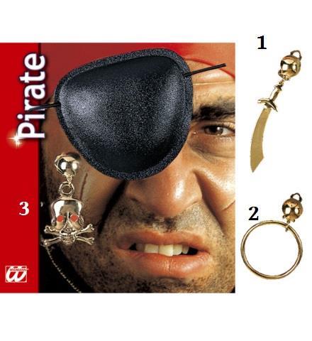 Set Pirata Benda Per Occhio E Orecchino - Widmann - Idee regalo