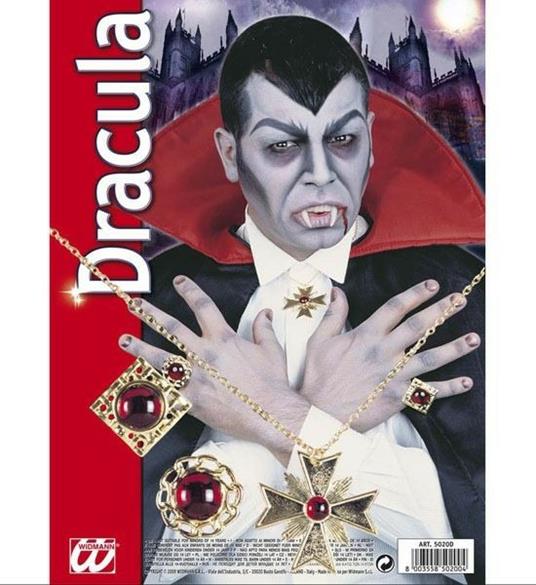 Set Dracula catena con medaglione e due anelli